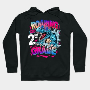 Dinosaur Roaring 2nd Grade Back To School Hoodie